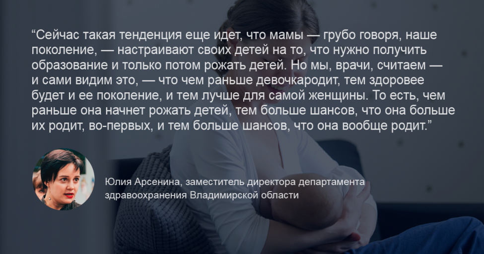Чем раньше девочка родит
