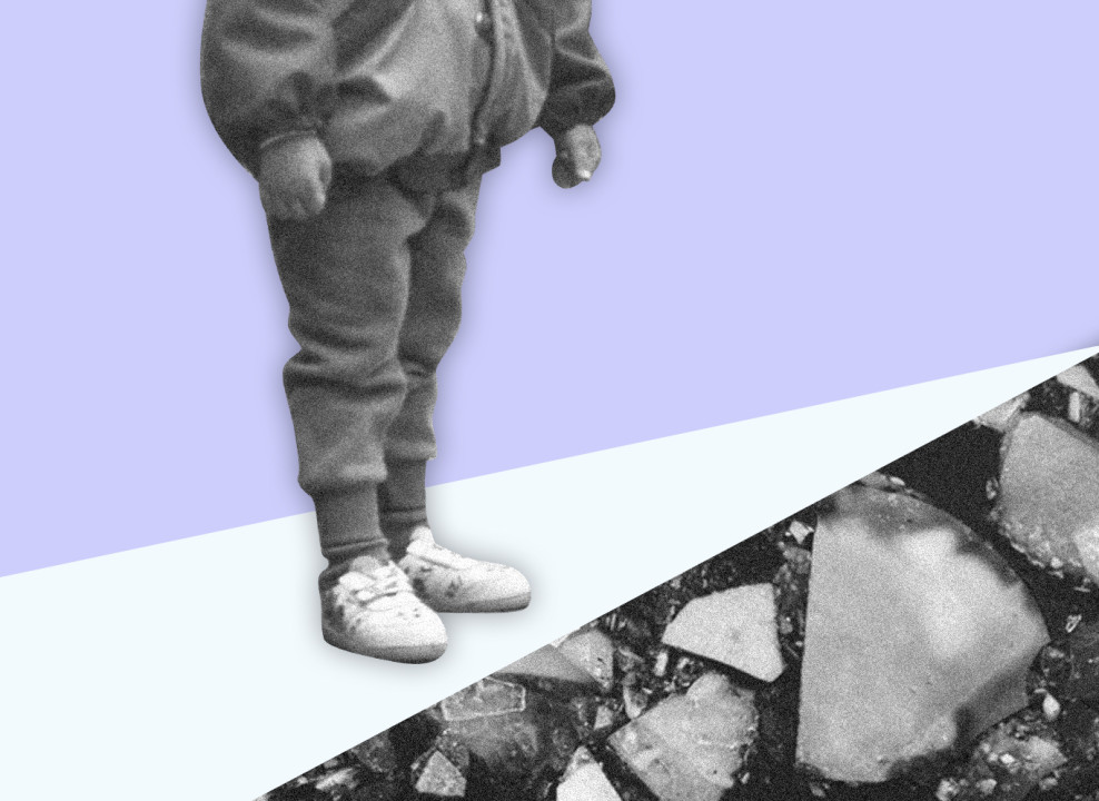 Коллаж: ребенок и лед. Авторка: Настя Железняк