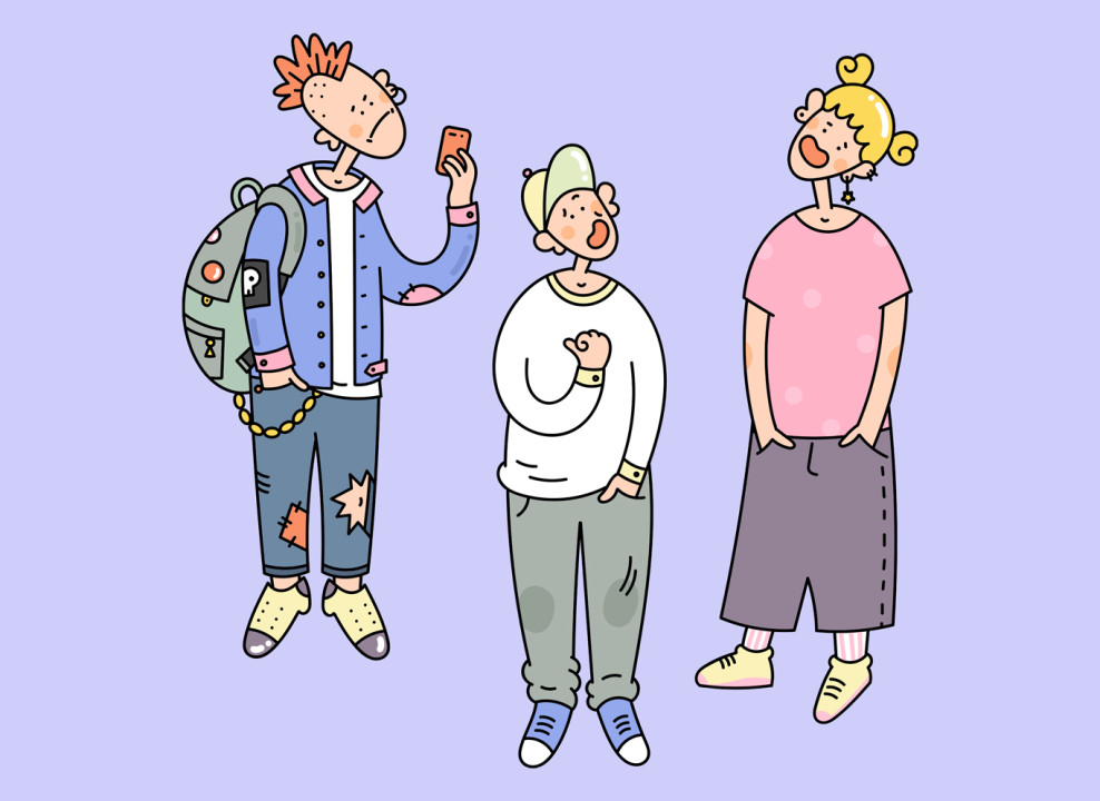 Подростки необычно одеваются. Иллюстрация НЭН