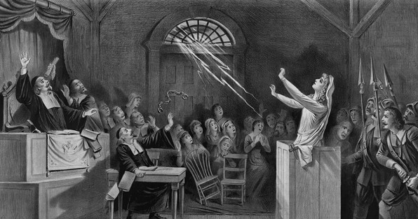 Литография, изображающая судебные процессы над ведьмами в Салеме, 1892 | Joseph E. Baker | United States Library of Congress's Prints and Photographs