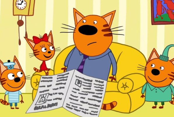 Кадр из мультфильма «Три кота» 2015 - ... | Cтудии производства: 3Beep | Метрафильмс | About Premium Content